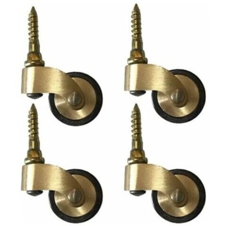 - Massiva mässingsmöbelhjul, 25 mm hjul, lastkapacitet 150 kg, med gängstång, lämplig för pianofötter, soffor, bord, 4 st. pa