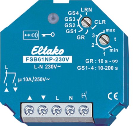 Eltako 30200430 Impulsgruppebryter 868 MHz, 230 V AC, IP30, Elfordeling & strømforsyning