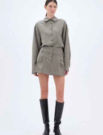 REMAIN Birger Christensen Double Waistband Skirt - Grey - 34