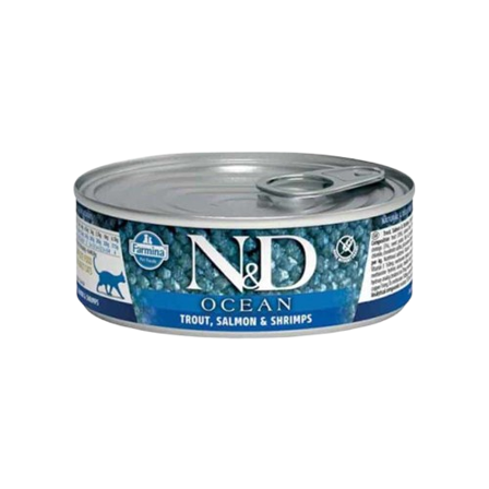 Farmina - Cat Ocean Trout Salmon & Shrimp 80 g - Katt - Kattefôr & kattemat - Våtfôr og våtmat - ZOO.no