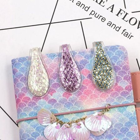 Luovat kalanmuotoiset glittermagneettiset kirjanmerkit, käsintehdyt kirjan koristeet, söpö koriste, luova kirja, söpö magneettinen etiketti