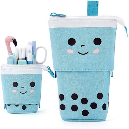 Cute Pencil Case Standing Pen Holder Telescopic Makeup Pouch Pop Up Cosmetics Bag Stationery Office Organizer Box For Girls Students Women Adults