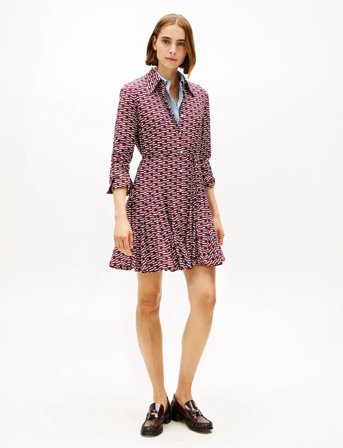 Tommy Hilfiger Vis Twill Ls Mini Dress - Multi/patterned - 40