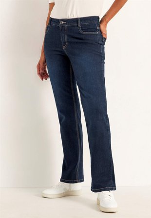 Cellbes of Sweden - Komfortable stretchjeans med rette ben i mørk blå / denim for damer i størrelse 64