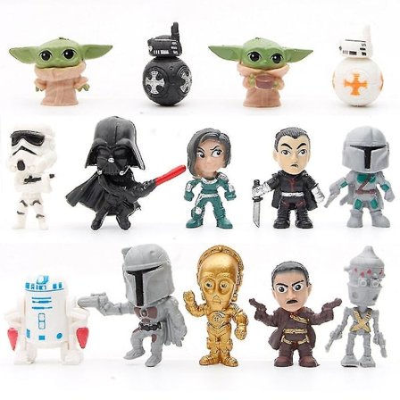 14 Pcs Wars Yoda Darth Vader Master Figure Toy Desktop Ornament Gifts