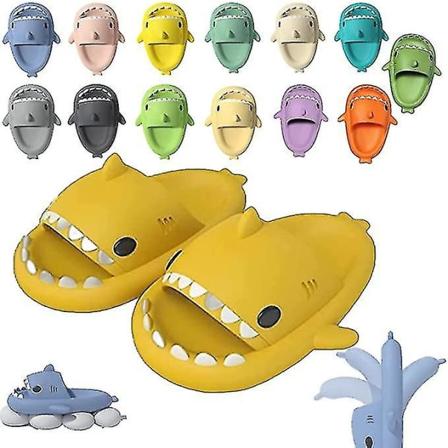 2022 päivitetty Cloud Shark -tossut, söpö Shark -tossut naisille Menwanan) W Yellow EUR 38-39