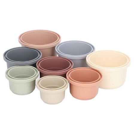 8 st Staplingskoppar Färglärning Rik Färger Modern Design Roliga Pedagogiska Leksaker för Babyshower Presenter Badleksaker