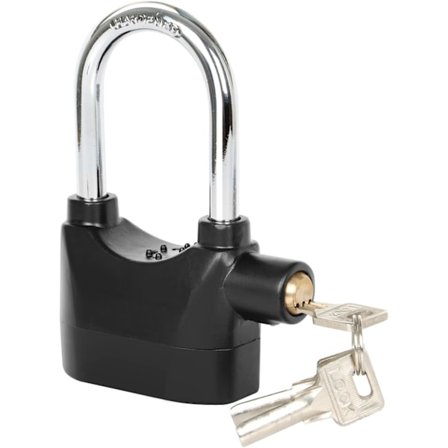 Lås med alarm, tyverialarm hengelås, vanntett hengelås for utendørsdører på sykler og motorsykler, lang versjon