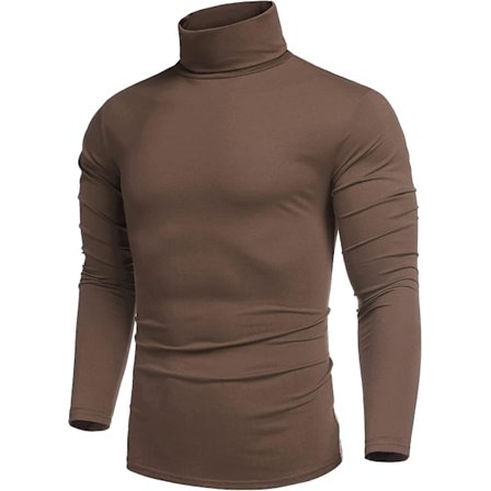 Turtlenecktröja för män, slim fit, långärmad