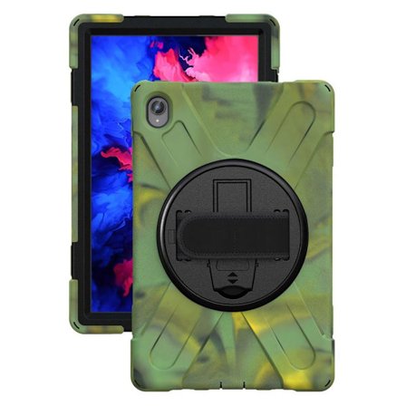 Lenovo Tab P11 360 kääntyvä jalusta hihnalla + silikonikotelo - Naamiointi