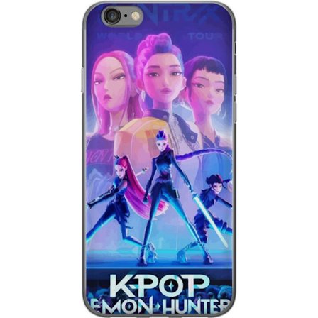 Kompatibelt Mobildeksel til Apple iPhone 6s K-Pop Demon Hunters handling med futuristiske heltinner, neonlys og animeenergi som skaper en dramatisk og