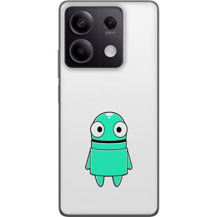 Yhteensopiva Puhelinkuori Xiaomi Xiaomi Redmi Note 13 Pro Turkoosi piirroshahmo isoilla silmillä ja iloisella persoonallisuudella yksinkertaisessa ku