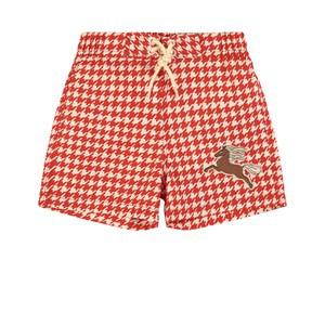 Mini Rodini Red Houndstooth Swim Shorts 92/98 cm - Swimwear and coverups - 92/98 cm - Red - Junge