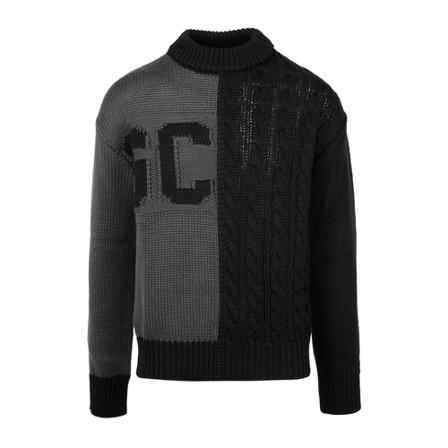 Gcds Sweater Anthracite Sort, Herre