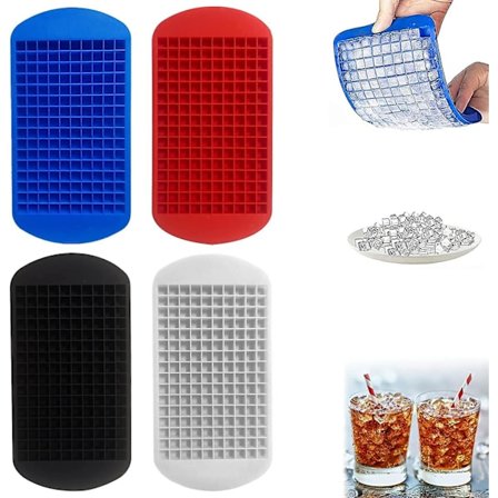 Mini isbitbrett 4 stk isbitform stabelbar isbitbrett silikon 160 rutenett hjem kjøkken bar fest drikke rød blå svart hvit