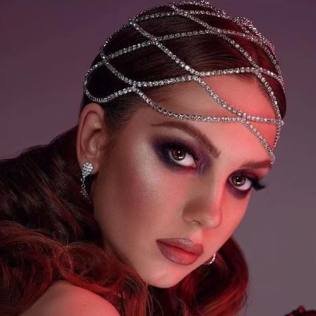 Rhinestone Mesh Hovedbeklædning, Sølv Brølende 1920'ere Mavedans Krystal Flapper Hovedkæde Brudefest Brudefest Hai