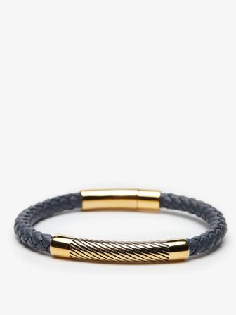 John Henric Men's Graues Armband Size 22cm