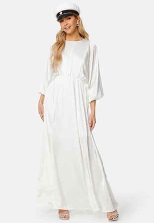 Bubbleroom Occasion Khrista Satin Maxi Dress Offwhite Klær