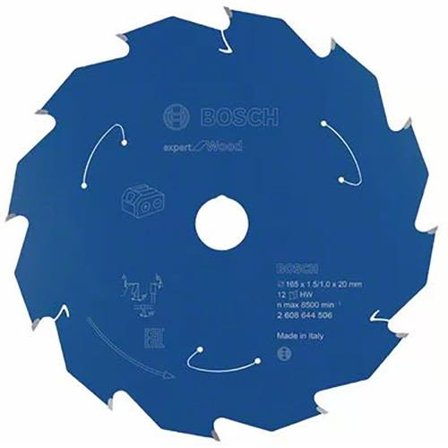 Bosch Expert for Wood Sågklinga 165x1,5x20 mm, 12T 20 mm, Maskintillbehör & förbrukning