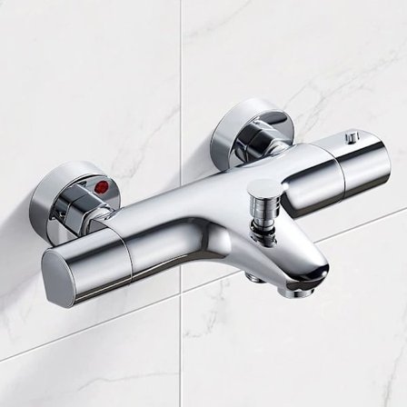 Termostatisk badebatteri, messing termostatisk badekar dusjbatteri, med