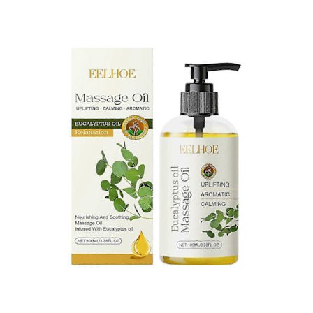Eucalyptus Kropp Eterisk Olja - Återfuktande Massageolja med Arganolja & Vitamin E för Daglig Hudvård