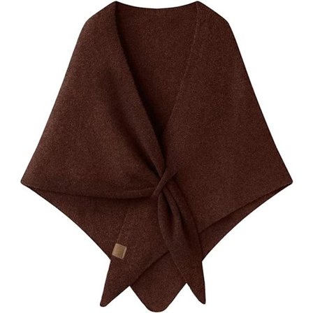 Dame Tørklæde - Strikket Tørklæde - 180×70cm - Brun