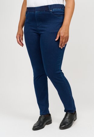 Ciso - Sofia 7/8 Stræk Jeans - Denim Blå - Curvy Slim Fit / Elastik i Taljen