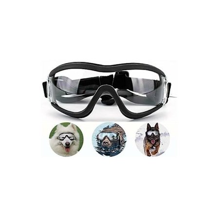 Dog Goggles Adjustable Dog Sunglasses UV Protection Windproof and Waterproof Goggles for Medium and Large Dogs