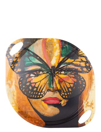 Carolina Gynning | Tray With Handle, Golden Butterfly | 38X47CM