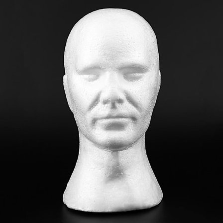 Mannlig Glatt Mannequinhode Modell Parykk Hatt Briller Visning