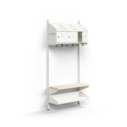 Garderobenschrank ENTRY, Grundmodul, wandhängend, 1800 x 900 x 300 mm, weiß