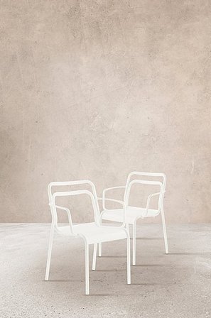 Jotex - Stol Med Armlæn 2-pak Hvid - PANTHEON - Køb Havestole & haveskamler hos Jotex