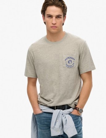 Superdry Merchant Graphic Tee - Grey - M