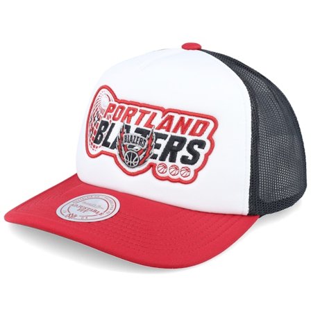 Mitchell & Ness - NBA White trucker Caps - Portland Trail Blazers Globe Hwc White Trucker @ Hatstore