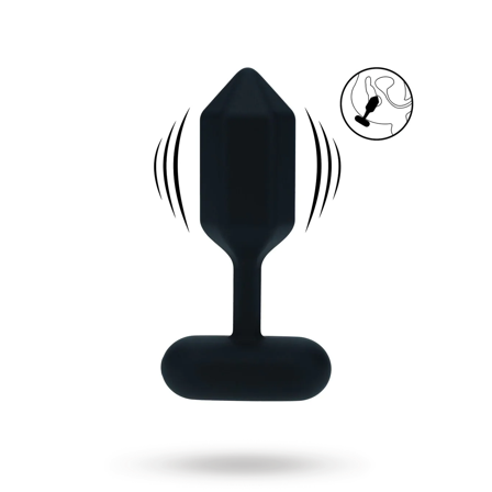 Hexagonal Vibrating Silicone Anal Plug - S - Black - Vuxen.se - Analvibrator, Vibrerande butt plug