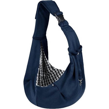 Hundebærer, Hundetaske, Kat Rejsetaske, Kæledyrstransporttaske, Frontbærer til Små Hunde, Maksimal Vægt 7,5 kg - Mørkeblå