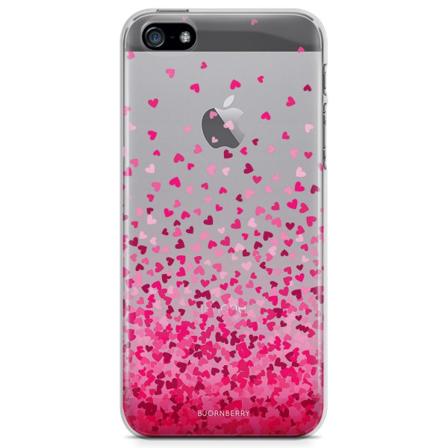 Bjornberry iPhone 5/5S/SE TPU Skal - Hjärtkonfetti