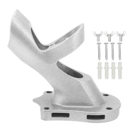 Flagbeslag Justerbar 45 Grader Aluminiumlegering Stærk Rustfri 3 Huller Flagstangsholder Beslag Sølv