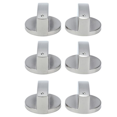 6 st 8 mm Vridknapp Zinklegering Kontrollknapp Ersättning för Kök Spis Gasspis Mikrovågsugn 0°