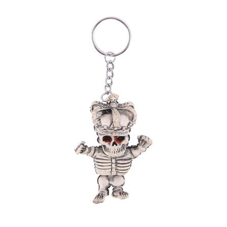 1 st Skull Nyckelring Skelett Gummi Mode Kreativ Nyckelring Nycklar Hållare Hängande hänge för presenter Barnleksak