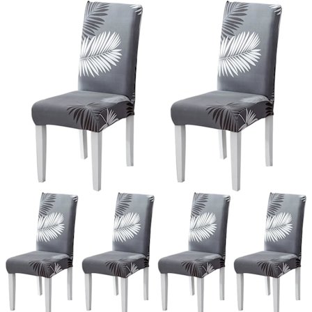 Tuolinpäällinen, 4/6 kpl Ruokailutuolinpäällinen Joustava Tuolinpäällinen Moderniin Hää-, Hotelli-, Ravintola-Sisustukseen (Musta Lakana, 6 kpl)