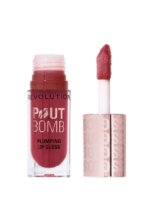 Revolution Pout Bomb Plumping Gloss Rosewood Läppglans Dam Rosa 4,6ML