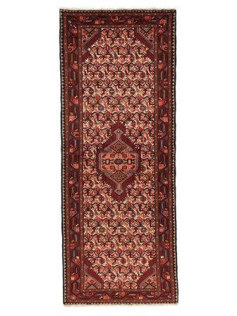Håndknyttet Persisk Asadabad Teppe 80X205 Svart/Mørk Rød