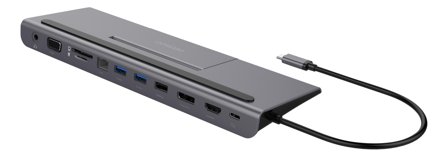 Deltaco dokkingstasjon - USB-C - HDMI, DP - 10Mb LAN