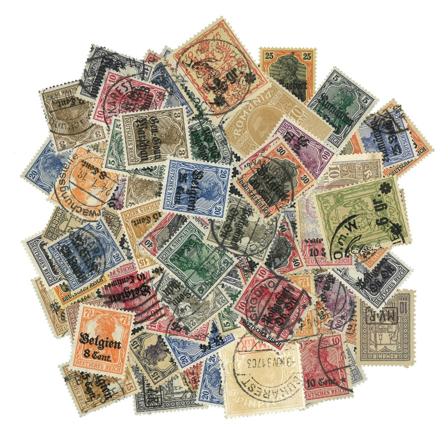 Tyskland besættelse 1914-1918 - 75 forskellige frimærker - Stemplet