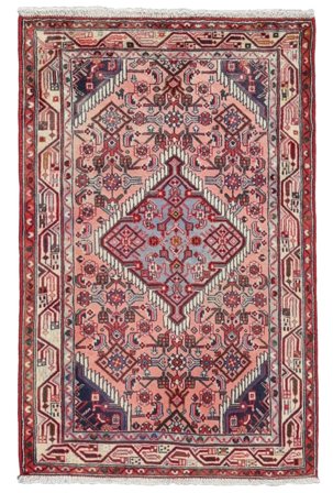 Hamadan Teppe 77X130 Mørk Rød/Rød Ull, Persia
