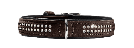 Hunter - Hundehalsbånd Softie Deluxe Kunstskinn Brun/Svart XS 35cm - Hund - Halsbånd - ZOO.no