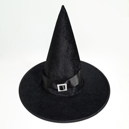 Halloween Witch Hat Svart Cosplay-tillbehör (1 Stycke Svart)