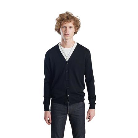L'Exception Paris Merino Wool Cardigan Sort, Herre Cardigans