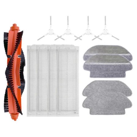 13 deler for Mi Robot Vacuum-Mop Pro STYTJ02YM 2S 3C V2 V3 SE 3490 3690 Hovedsidebørste Filter Mopp Klut